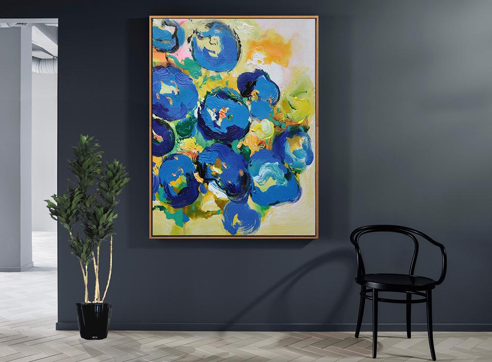 Palette Knife Abstract Flowers #L13B - Click Image to Close